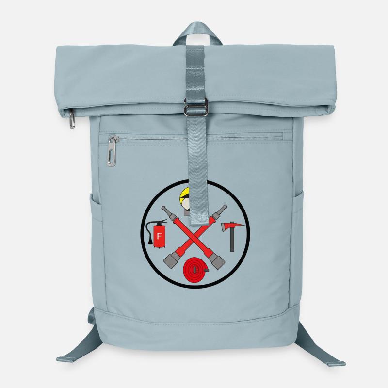 Fire Brigade Circle Symbol Crossed Beam Pipes Laptop Backpack