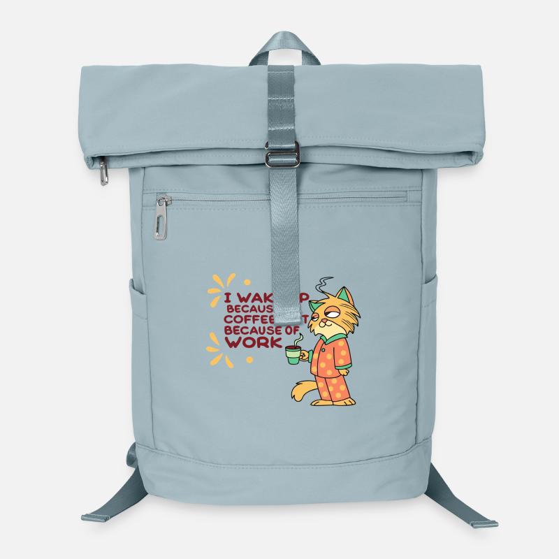 Lustiger Katzenkaffee vor der Arbeit Laptop-Rucksack 