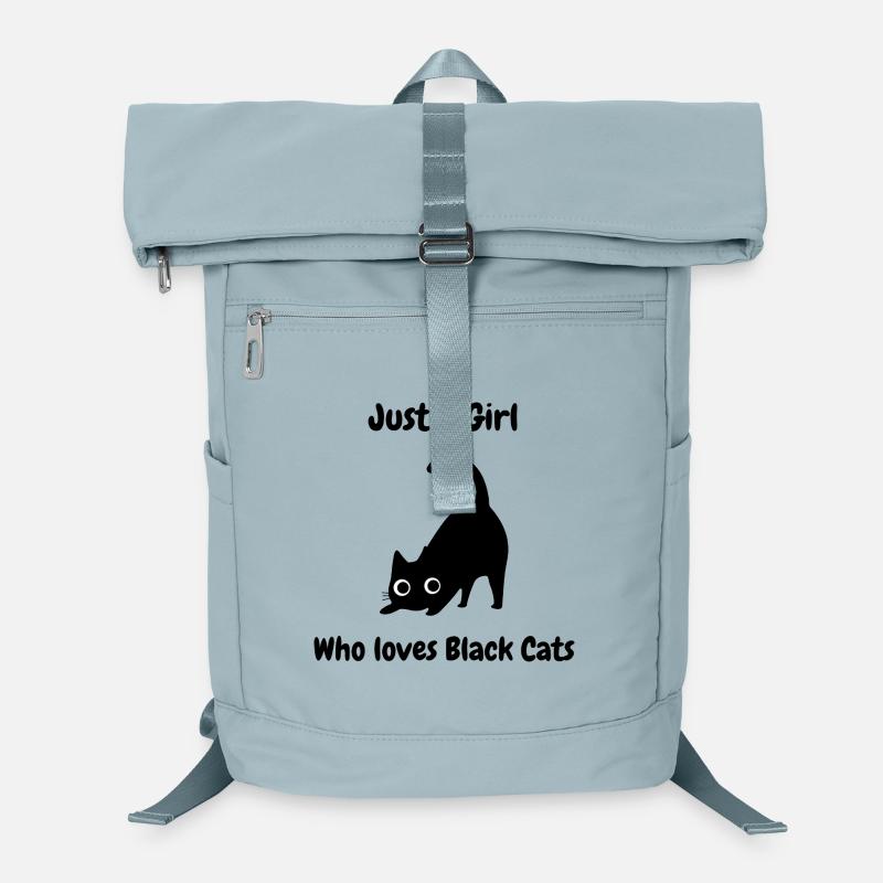 Einfach ein Mädchen, das Schwarze Katzen liebt Laptop-Rucksack 