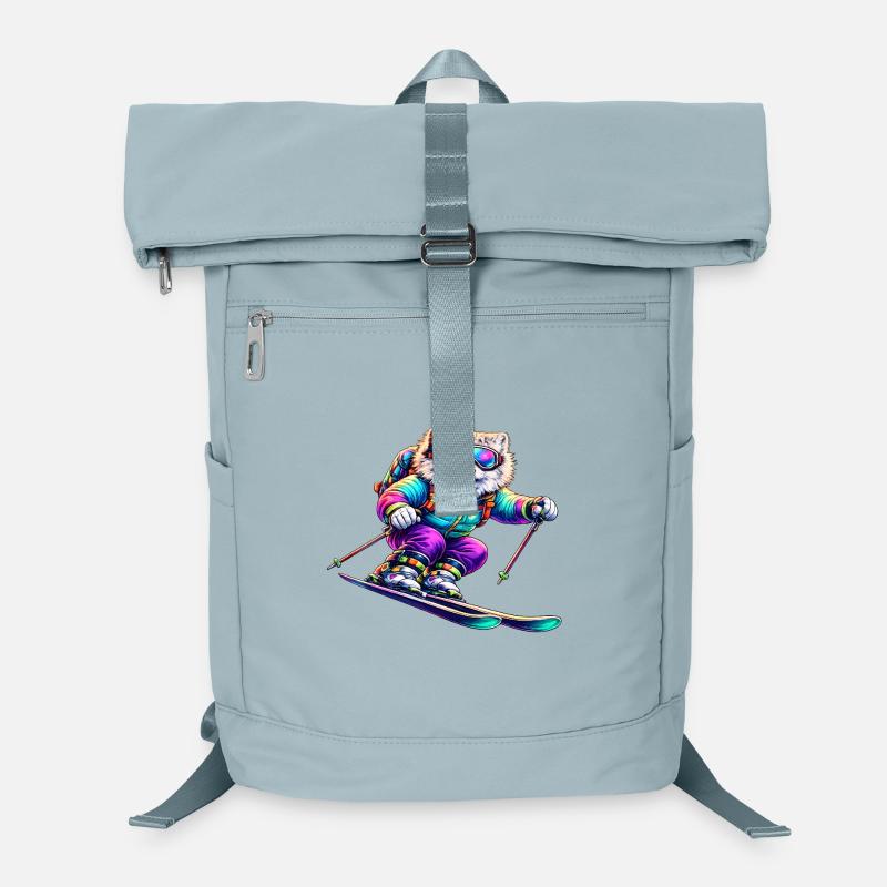 Neon Skihund Wintersporttier Laptop-Rucksack 