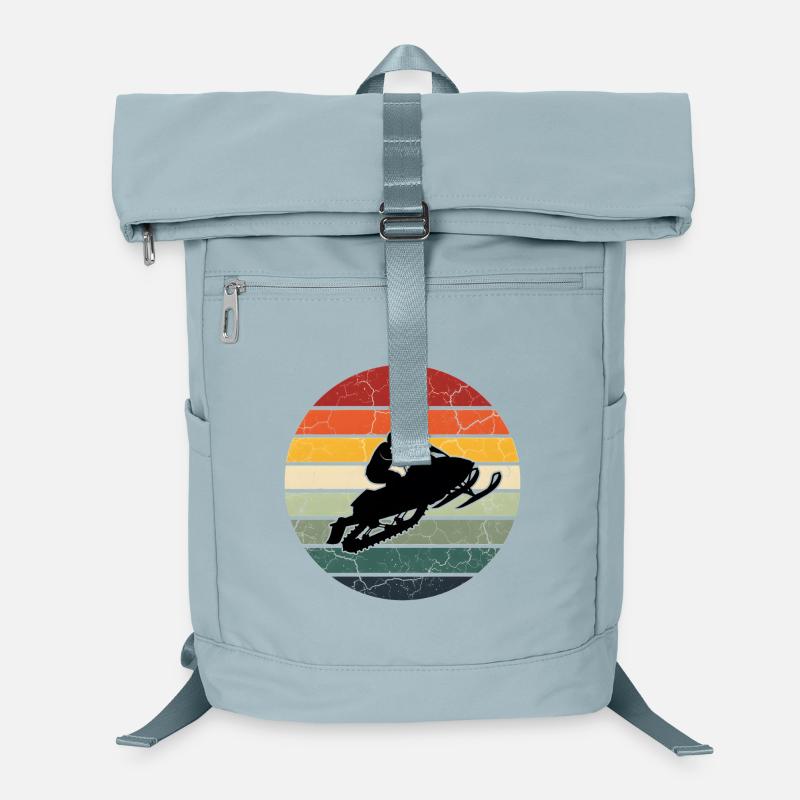 Snowmobile gift Retro snowmobile - Laptop Backpack - ice blue