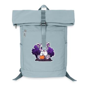 Kuschelpanda im Lila Busch - Laptop-Rucksack  - Eisblau - Vorne