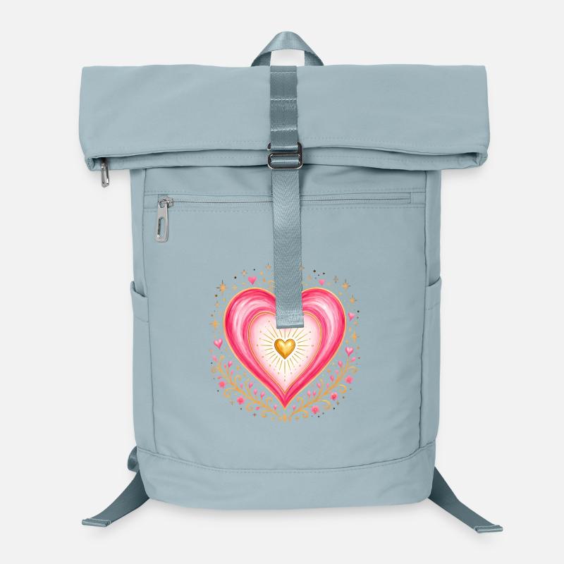 Herz rosa gold Laptop-Rucksack 