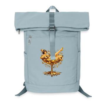Golden Art Deco Woman in Glass Illustration - Laptop Backpack - ice blue - Front