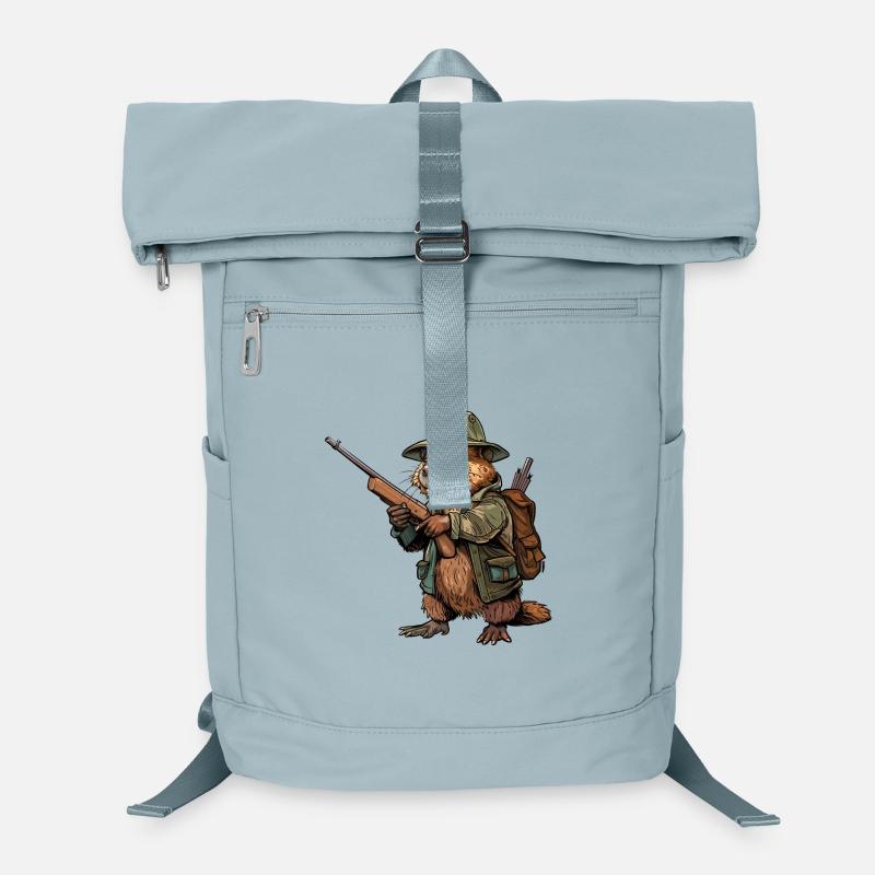 Motif drôle de chasse au chasseur de castors Sac à dos ordinateur