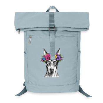 Dog with flower crown - Laptop Backpack - ice blue - Front