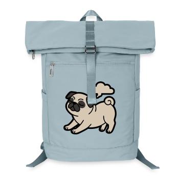 Pupsender Mops Hund Lustig - Laptop-Rucksack  - Eisblau - Vorne