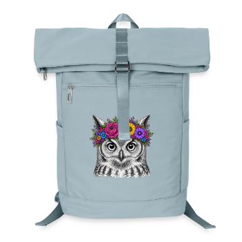 Owl head with flower crown - Laptop Backpack - ice blue - Front