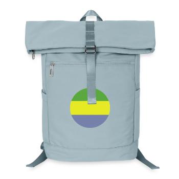 Gabon round flag - Laptop Backpack - ice blue - Front