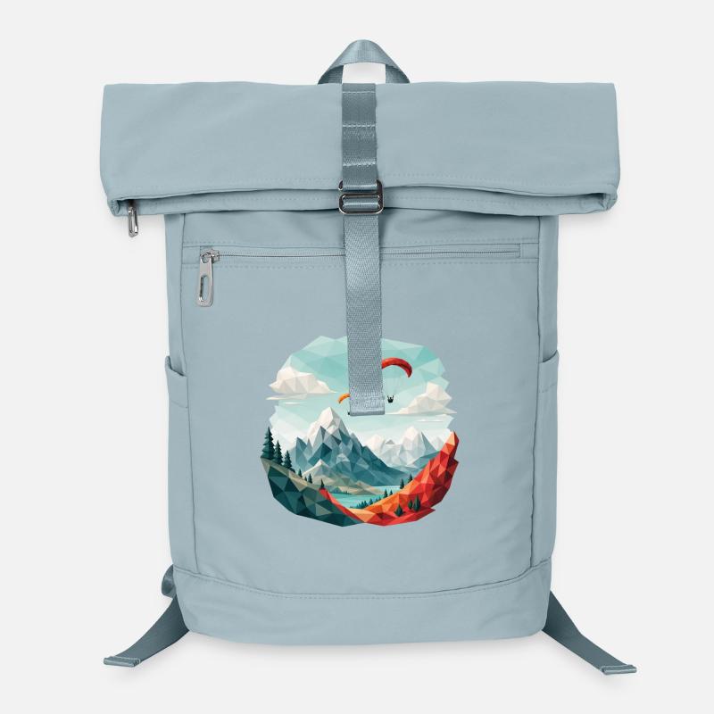 Paragliding Mountain Landscape Polygon Art Laptop Backpack