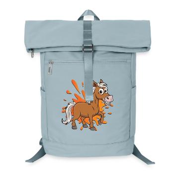 Un dessin cartoon d'un cheval Abou'Ourquob - Sac à dos ordinateur - bleu glacier - Devant
