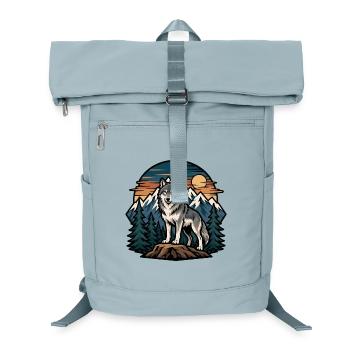Majestic wolf on mountain background - Laptop Backpack - ice blue - Front