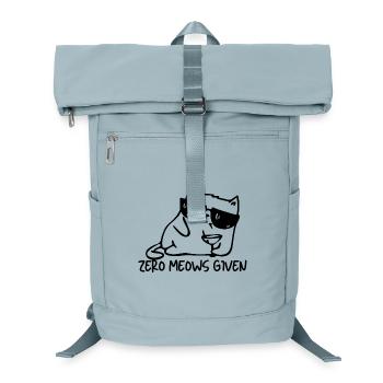 Zero Meows Given Funny Cat Shirt | Sarcastic Cat L - Laptop Backpack - ice blue - Front