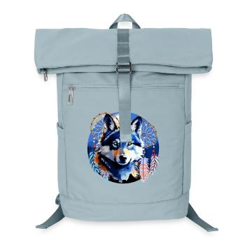 Wolf Spirit Dreamcatcher Native Mountain Design - Laptop Backpack - ice blue - Front