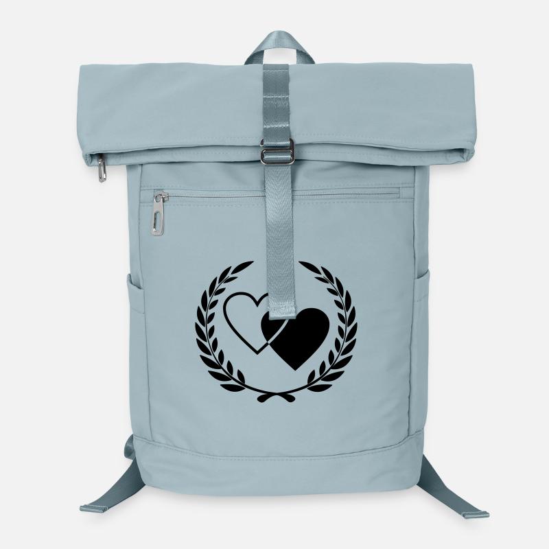 Zwei Herzen mit Kranz Laptop-Rucksack 