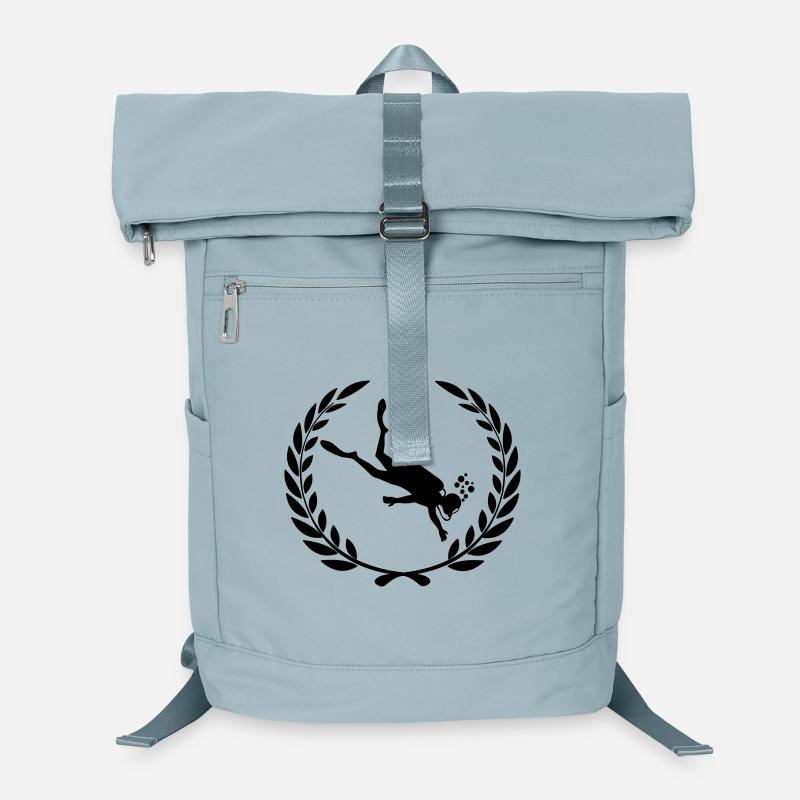 Diver underwater in laurel wreath Laptop Backpack