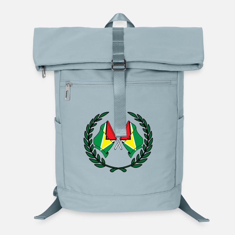 Drapeaux Guyane en couronne de laurier Sac à dos ordinateur