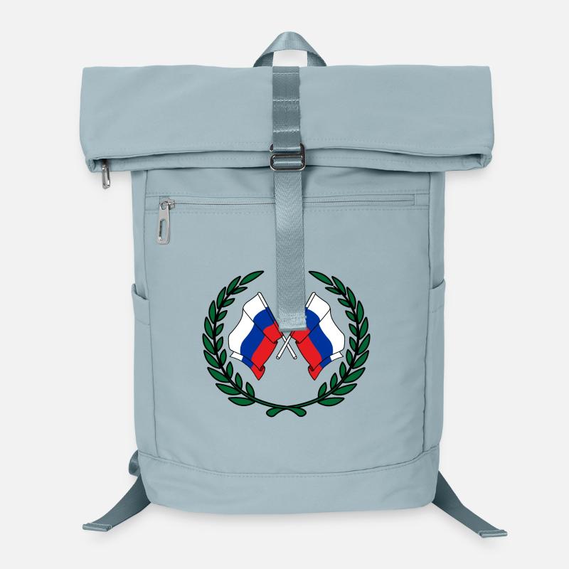 Drapeaux de la Russie en couronne de laurier Sac à dos ordinateur
