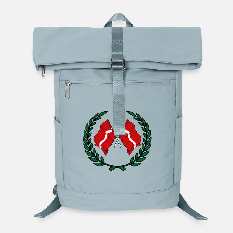 Flags Latvia in laurel wreath Laptop Backpack
