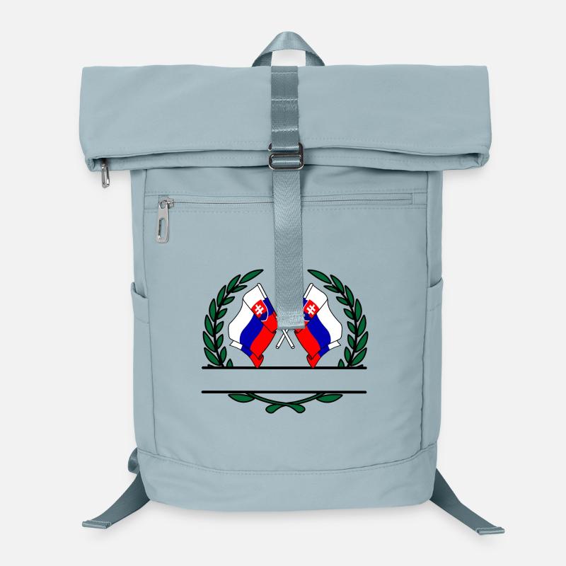 Drapeaux Slovaquie couronne de laurier bannière Sac à dos ordinateur