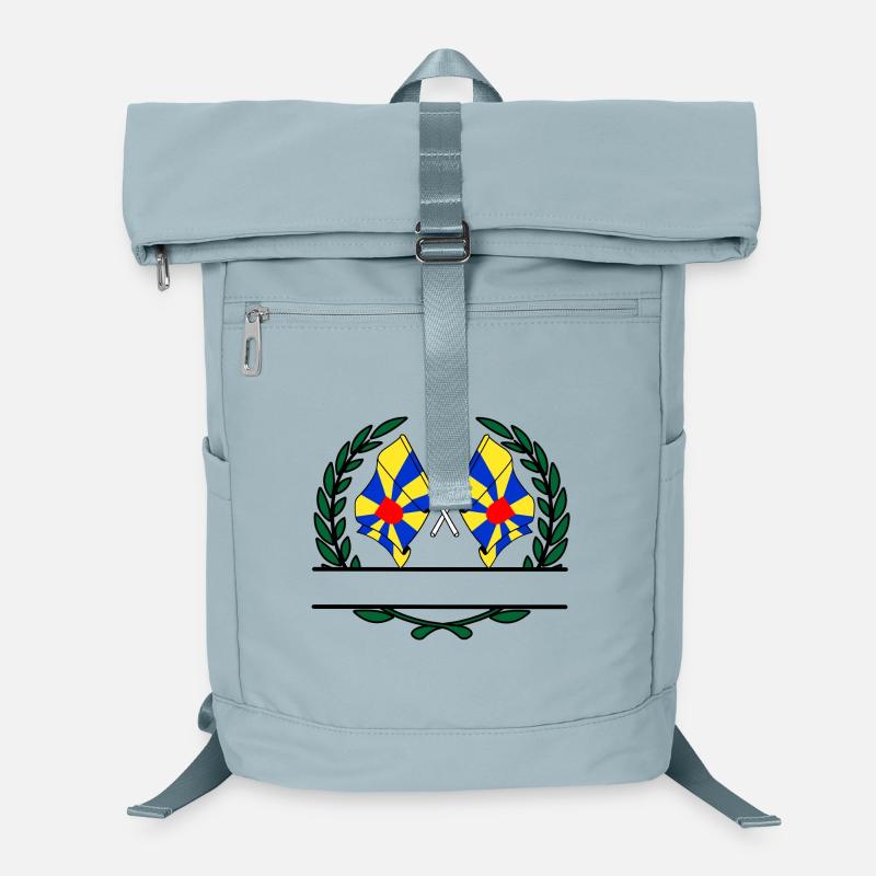 Flaggen Westflanderns im Lorbeerkranz-Banner Laptop-Rucksack 