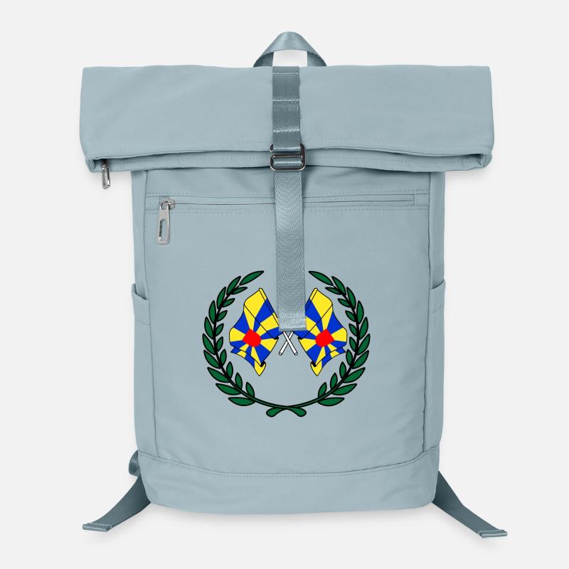Drapeaux de Flandre occidentale en couronne de laurier Sac à dos ordinateur