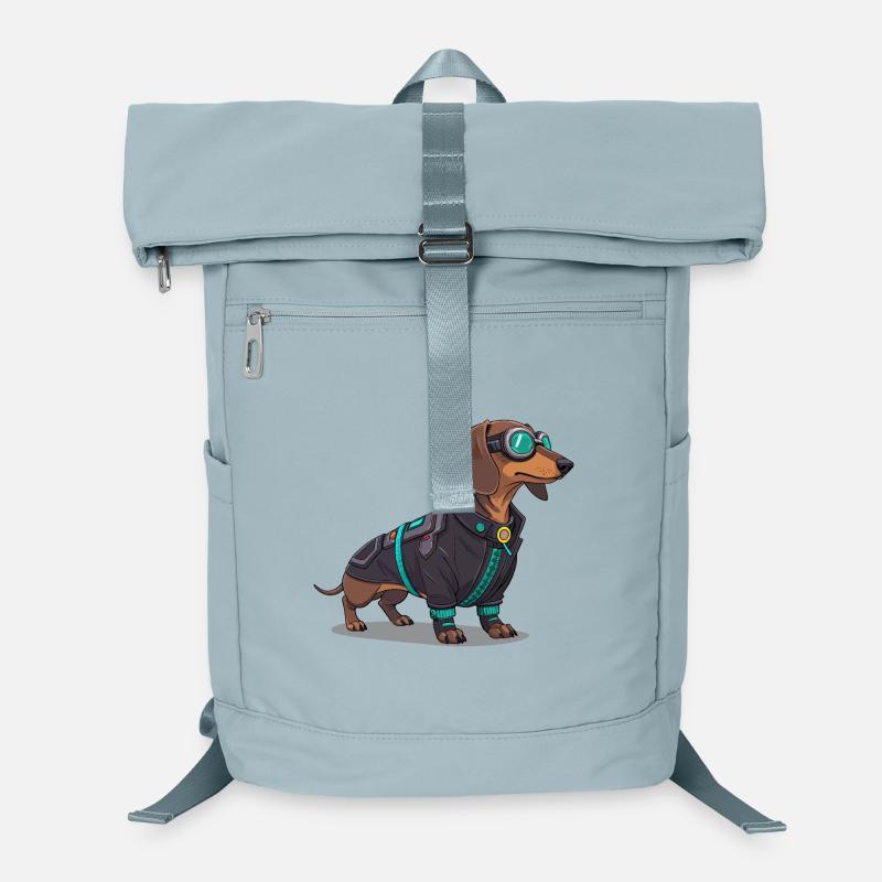 Cyberpunk-Hund im Tech-Anzug Laptop-Rucksack 