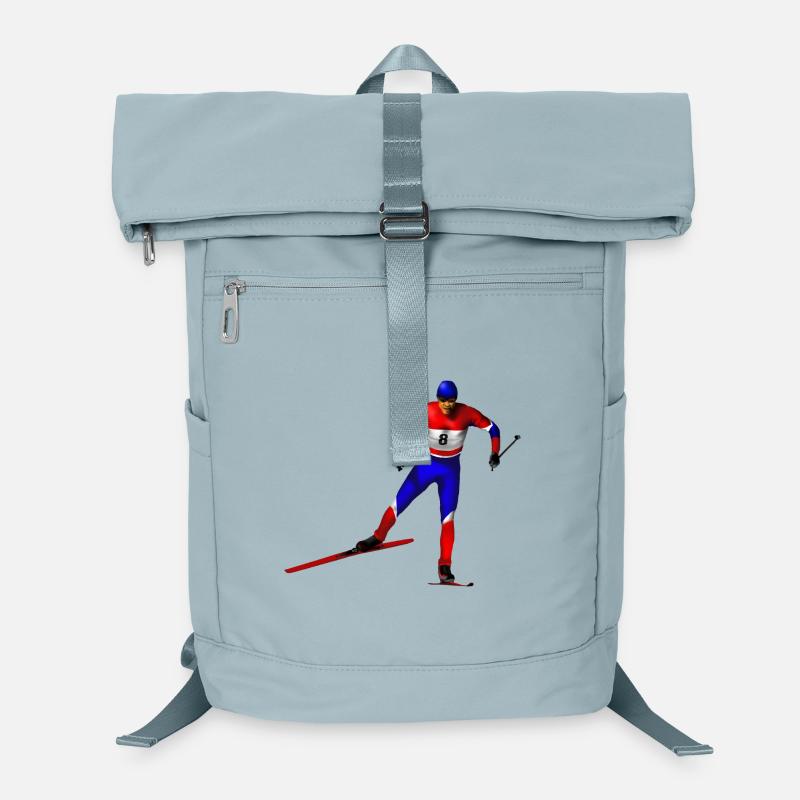Skiers Red Blue White – Dynamic Style Laptop Backpack