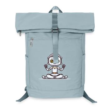 Kleiner Roboter im Lotussitz - Laptop-Rucksack  - Eisblau - Vorne