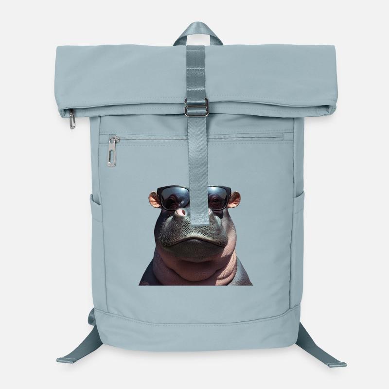 Nilpferd Flusspferd Hippo mit Sonnenbrille Laptop-Rucksack 
