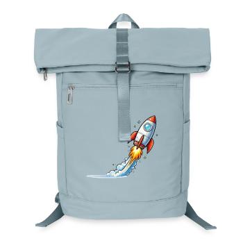 Raketenstart Cartoon-Design - Laptop-Rucksack  - Eisblau - Vorne