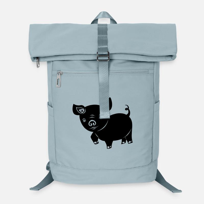 Schwein Ferkel Logo Schattenbild Laptop-Rucksack 