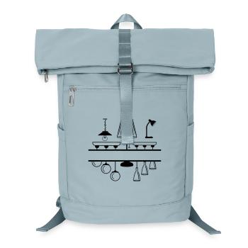 Beleuchtungslampenaussparung für eigenen Text - Laptop-Rucksack  - Eisblau - Vorne