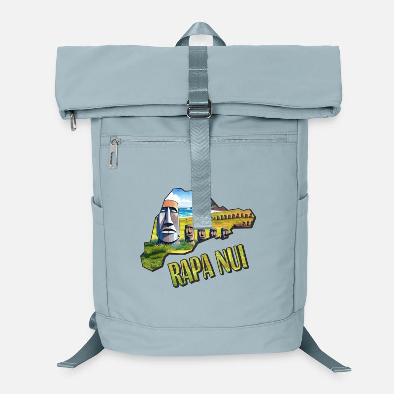 Carte à l’aquarelle Rapa Nui Sac à dos ordinateur