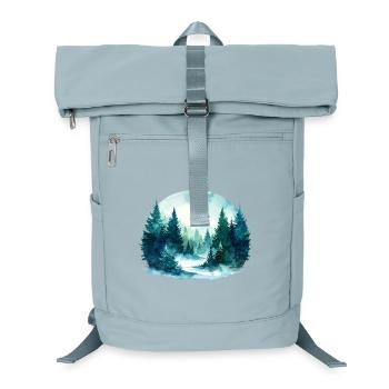 Fichtenschatten – Winterwald-Aquarell - Laptop-Rucksack  - Eisblau - Vorne