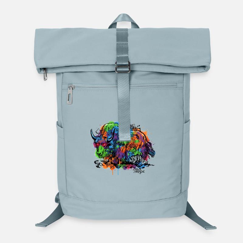 Motif de graffiti de yak arc-en-ciel Sac à dos ordinateur
