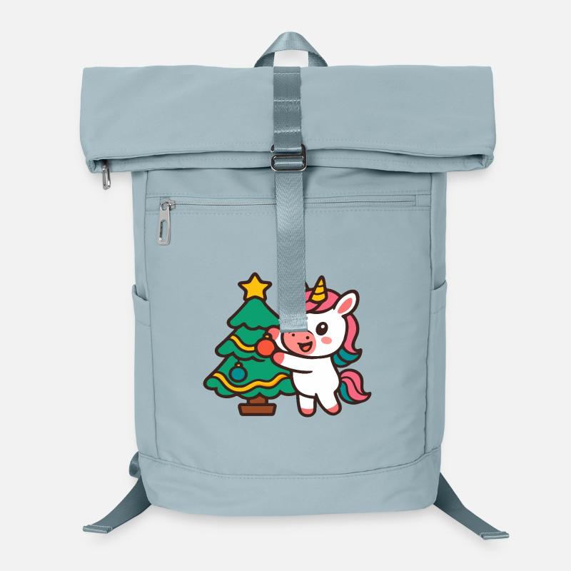 Une licorne mignonne décorant un sapin de Noël Sac à dos ordinateur