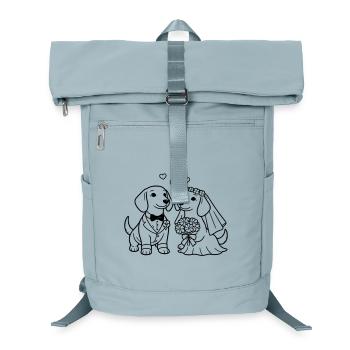 Hochzeit der Dackel Minimalistisch Line Art - Laptop-Rucksack  - Eisblau - Vorne