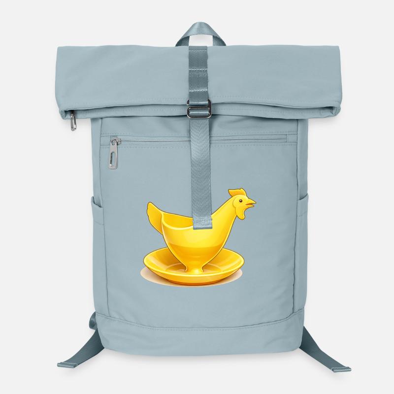 Gelber DDR Eierbecher, Ostalgie Laptop-Rucksack 