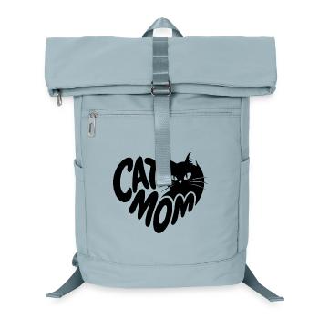 Cat Mom Herz mit schwarzer Katze - Laptop-Rucksack  - Eisblau - Vorne
