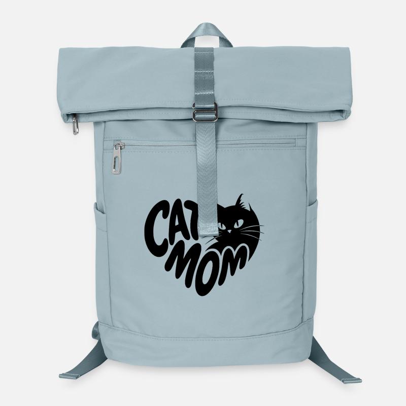 Cat Mom Herz mit schwarzer Katze Laptop-Rucksack 