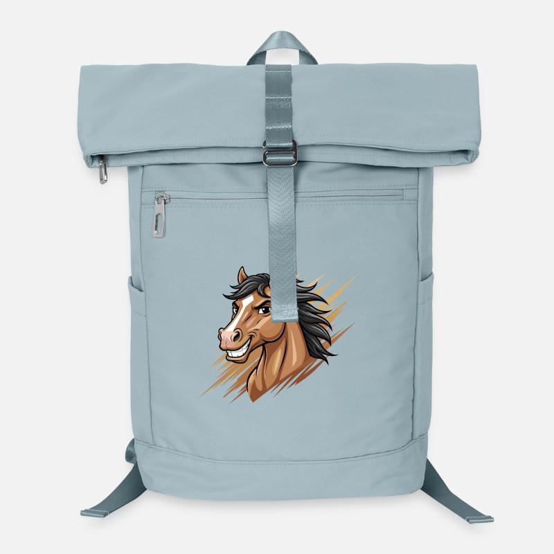Tête de cheval de dessin animé dynamique Sac à dos ordinateur