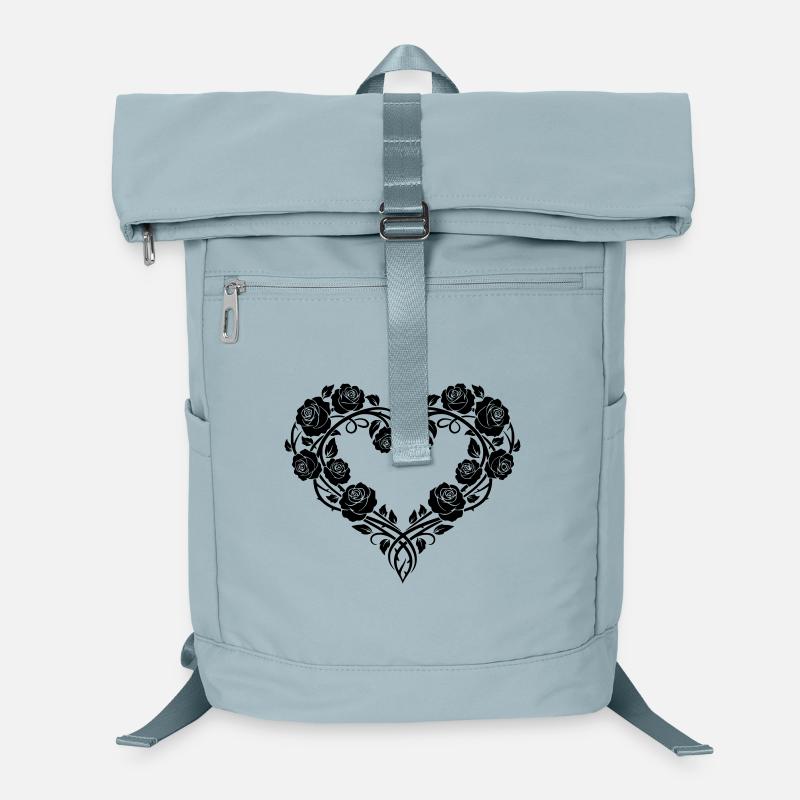 Rosen Herz Ornament – Romantisches Floral Design Laptop-Rucksack 