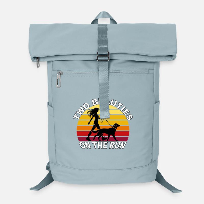 Two Beauties on the Run Dog Retro Design Laptop Backpack