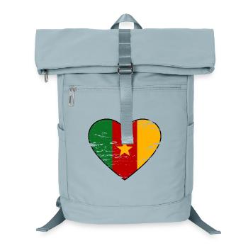 Cameroon Flag Heart - Laptop Backpack - ice blue - Front