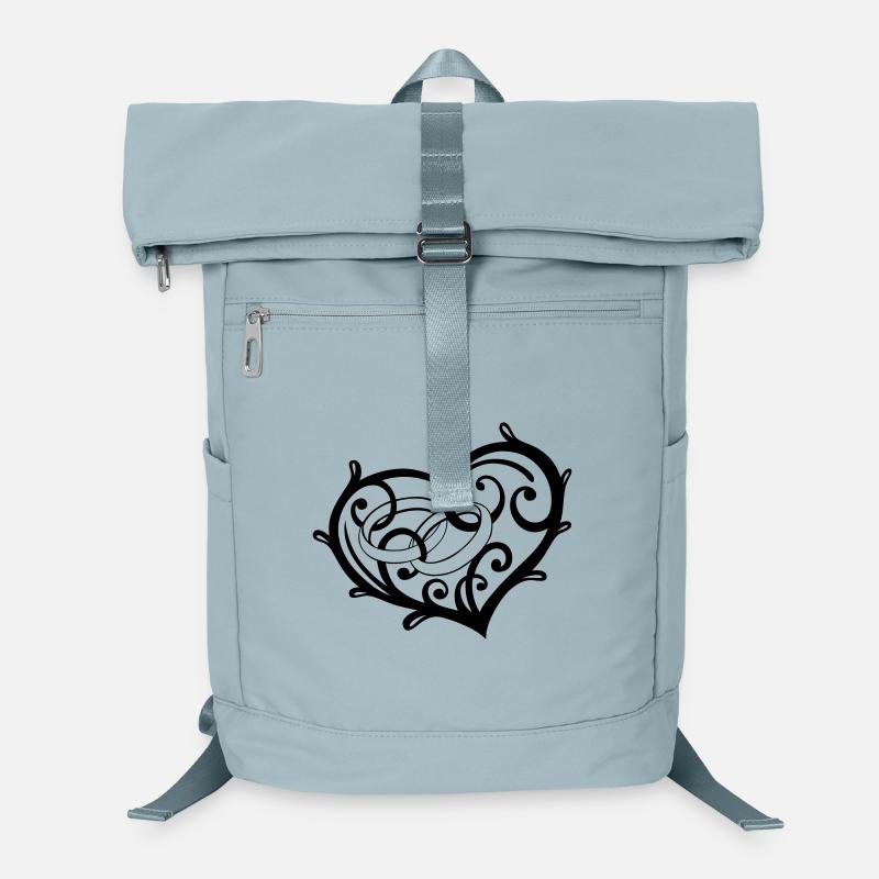 Cool design, big heart with rings, wedding Laptop Backpack