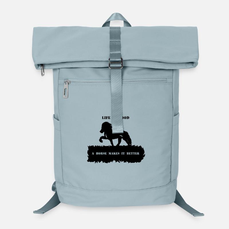 Spruch 2 mit Pferd 1 schwarz Laptop-Rucksack 