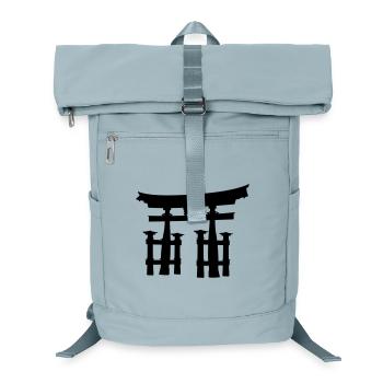 Japanese torii or gate transparent shadow image - Laptop Backpack - ice blue - Front