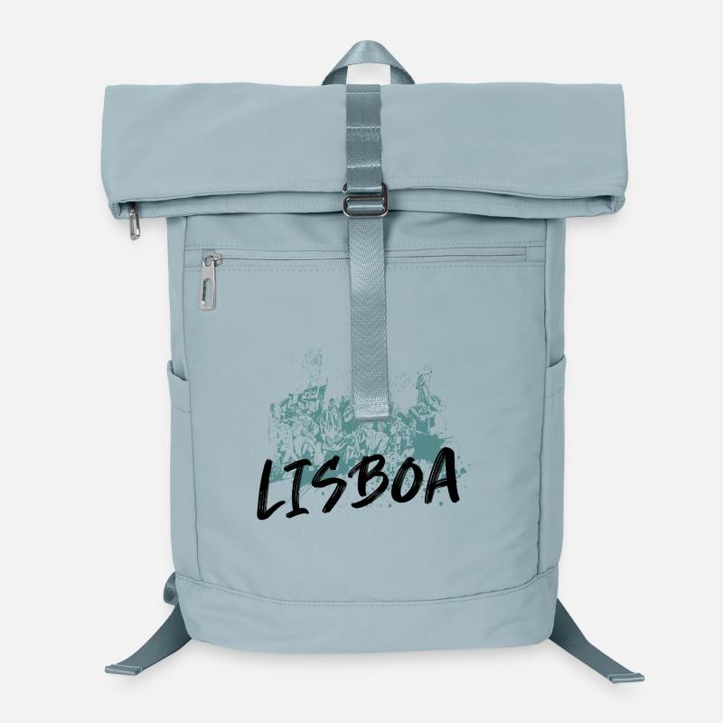 Monument Discoveries Lissabon blaue Illustration Laptop-Rucksack 