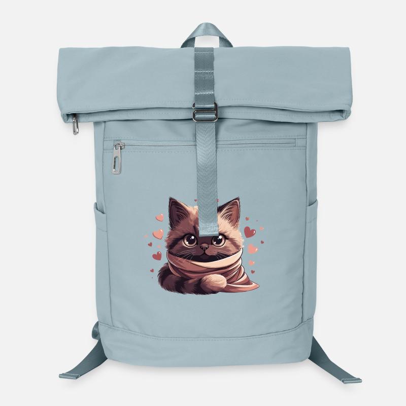 Chaton cosy entouré d'une écharpe Sac à dos ordinateur